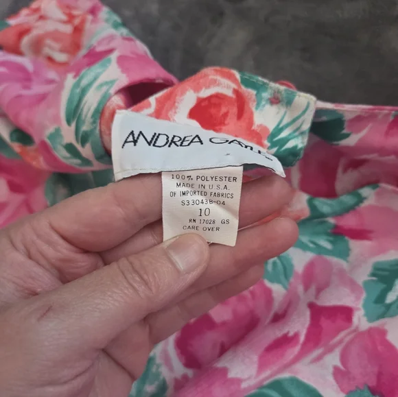 Andrea Gayle VTG 80s Floral Dress & Pink Blazer Jacket Cottage Retro Spring 10 - Picture 3 of 7